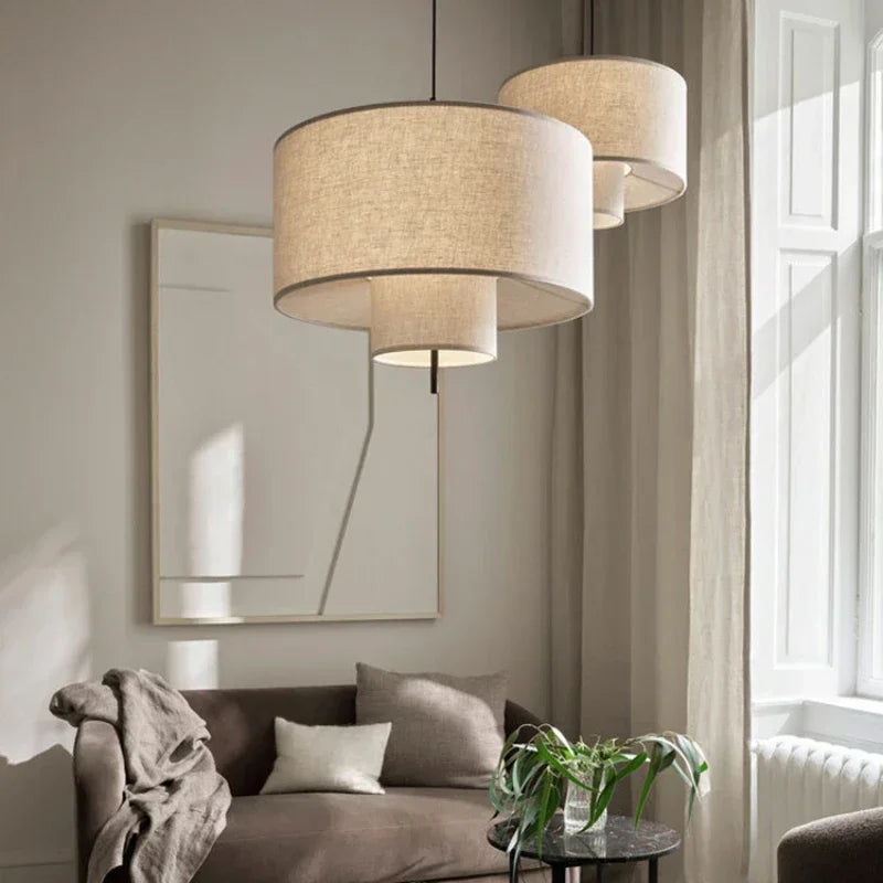 Suspension LED en tissu Wabi Sabi style japonais Mon Luminaire™