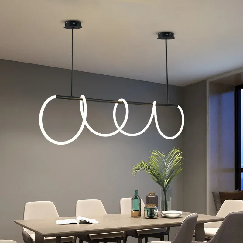 Suspension LED filaire style nordique 180 cm / Blanc chaud (3000K) Maison de la Lumière