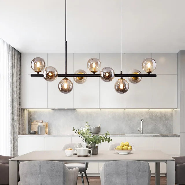 Suspension LED luminaire boules soufflées Maison de la Lumière