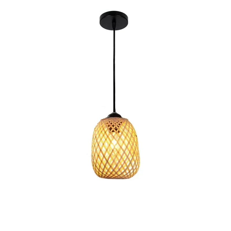 Suspension luminaire bohème bambou artisanal ruche 15x18cm Mon Luminaire™