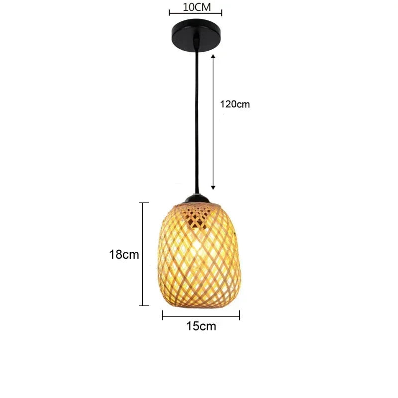 Suspension luminaire bohème bambou artisanal ruche 15x18cm Mon Luminaire™