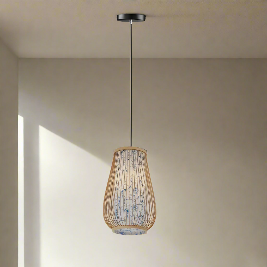 Suspension luminaire bohème bambou artisanal vase 18cm x 28cm Mon Luminaire™