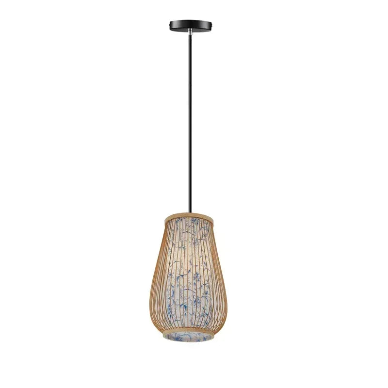 Suspension luminaire bohème bambou artisanal vase 18cm x 28cm Mon Luminaire™
