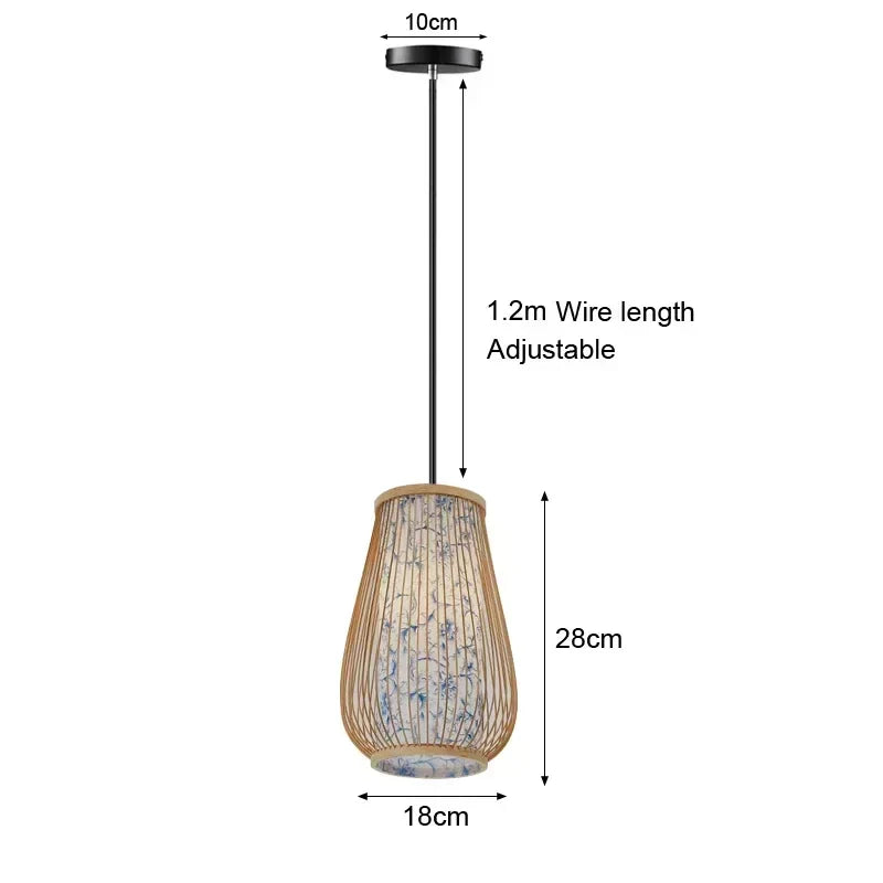 Suspension luminaire bohème bambou artisanal vase 18cm x 28cm Mon Luminaire™