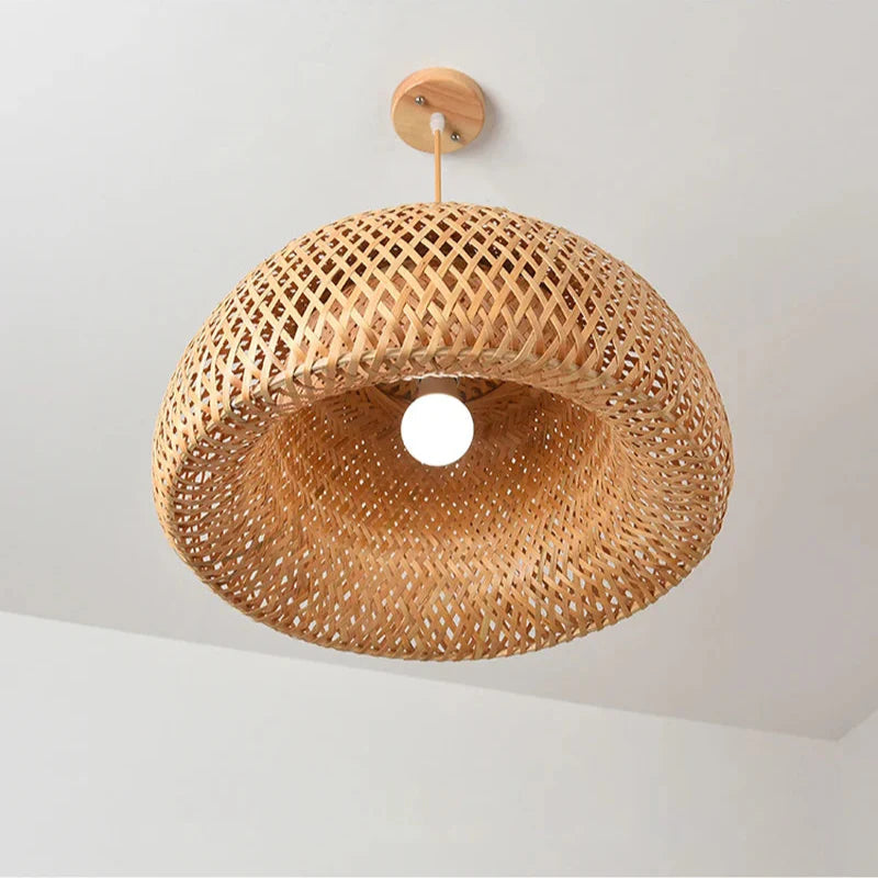 Suspension luminaire bohème bambou artisanal vasque Mon Luminaire™