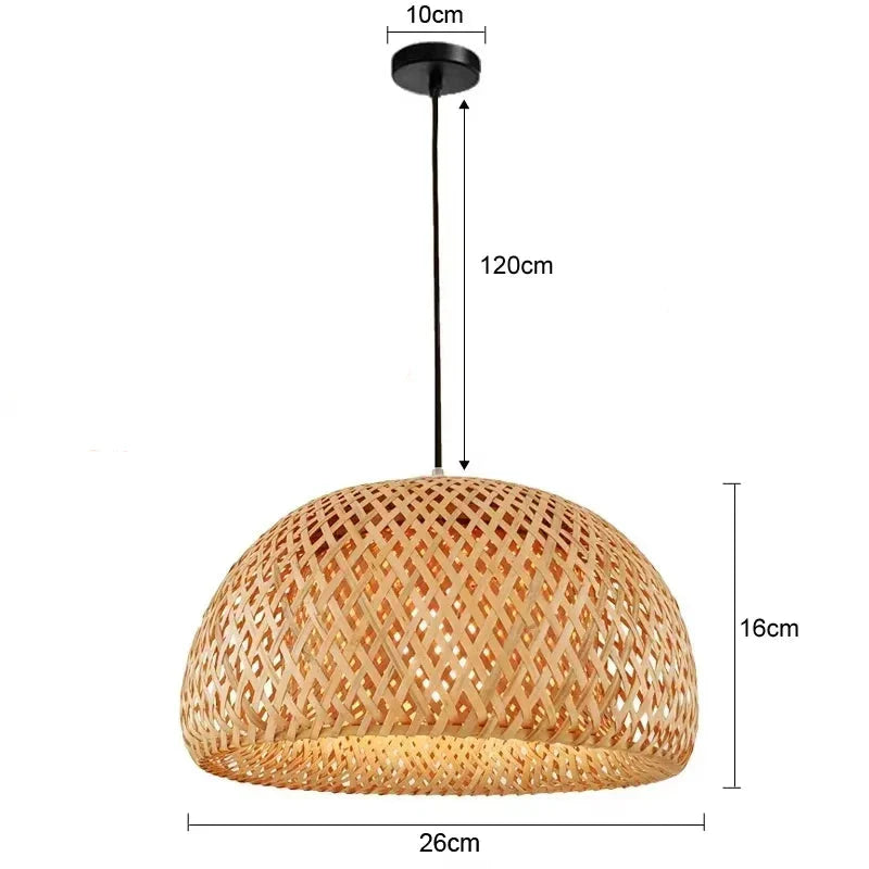 Suspension luminaire bohème bambou artisanal vasque Noir Mon Luminaire™
