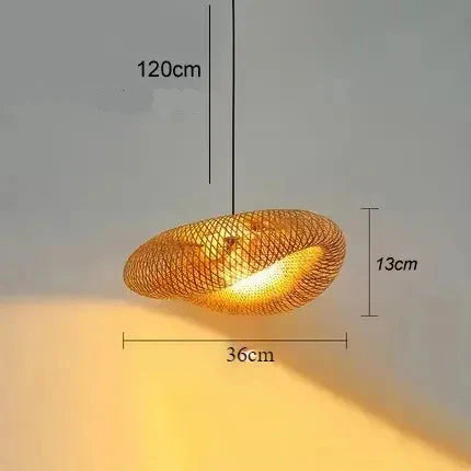 Suspension luminaire bohème bambou japonais artisanal 36cm / E27 Mon Luminaire™