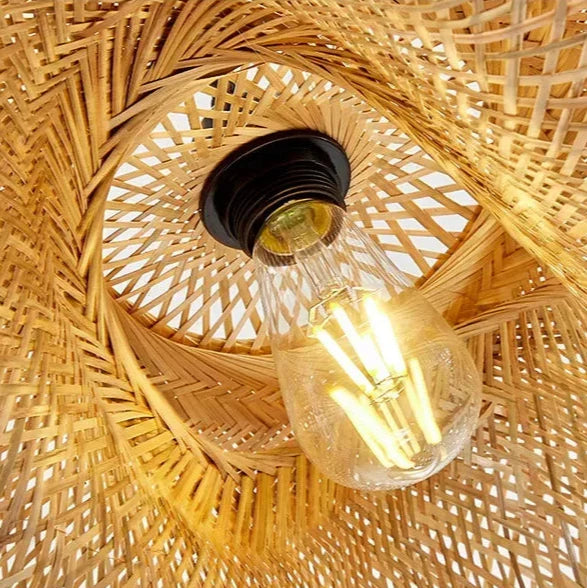 Suspension luminaire bohème bambou japonais artisanal 36cm / E27 Mon Luminaire™