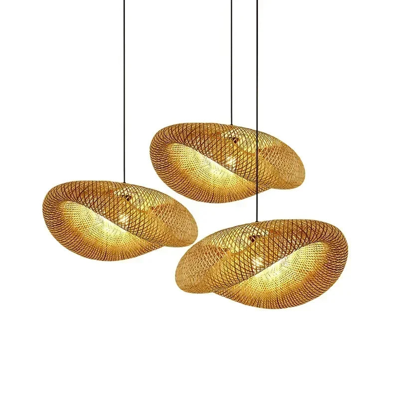 Suspension luminaire bohème bambou japonais artisanal 36cm / E27 Mon Luminaire™