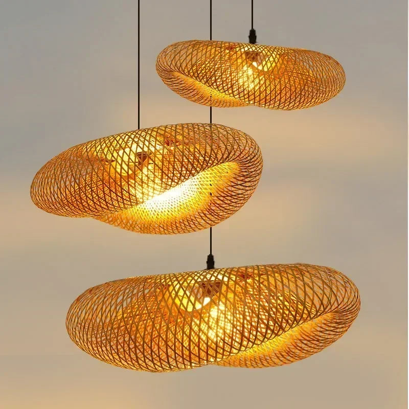 Suspension luminaire bohème bambou japonais artisanal 36cm / E27 Mon Luminaire™
