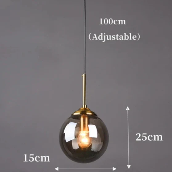 Suspension luminaire design en verre teinté boule Gris / Blanc chaud (3000K) Mon Luminaire™