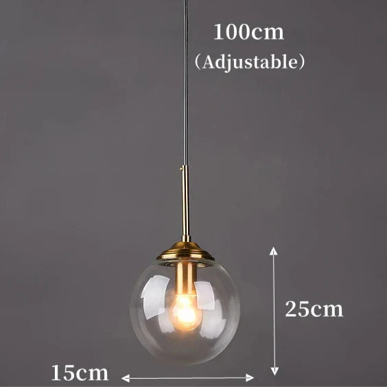 Suspension luminaire design en verre teinté boule Transparent / Blanc chaud (3000K) Mon Luminaire™
