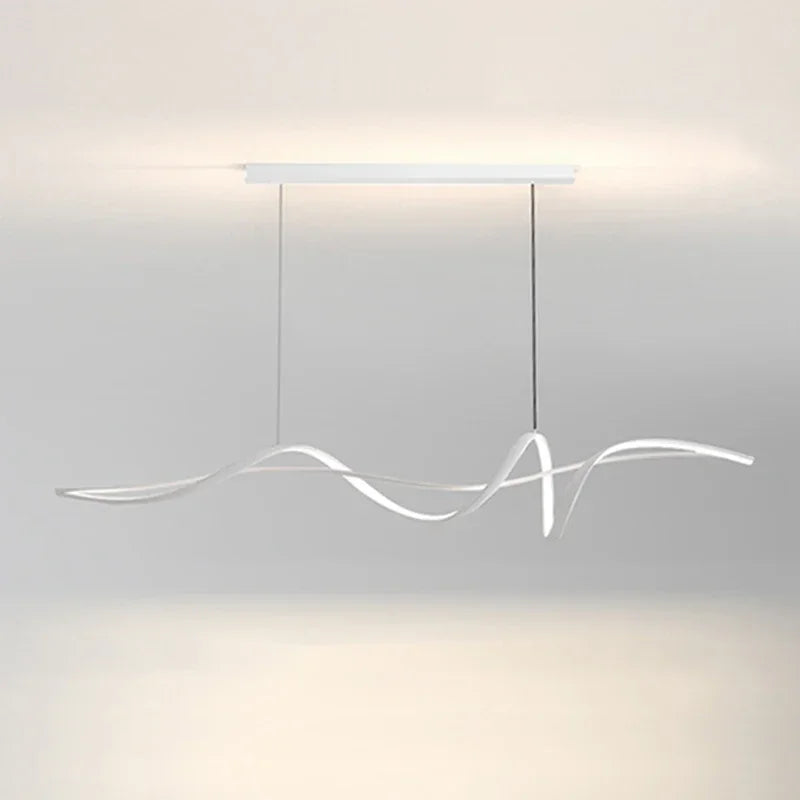 Suspension luminaire design minimaliste signature Blanc A / 120cm / Blanc chaud (3000K) Mon Luminaire™