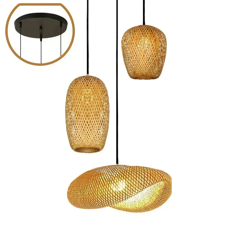 Suspension luminaire en osier artisanal style Bali 1 Mon Luminaire™
