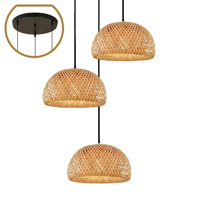 Suspension luminaire en osier artisanal style Bali 3 Mon Luminaire™