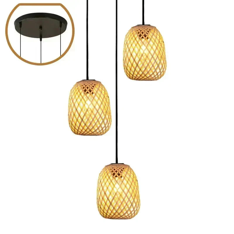 Suspension luminaire en osier artisanal style Bali 5 Mon Luminaire™