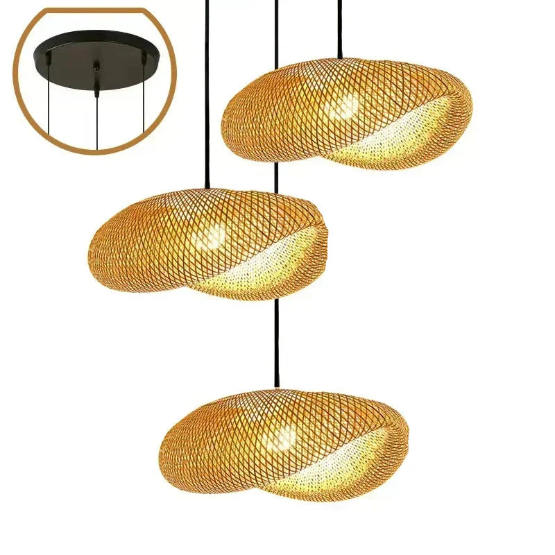 Suspension luminaire en osier artisanal style Bali 6 Mon Luminaire™