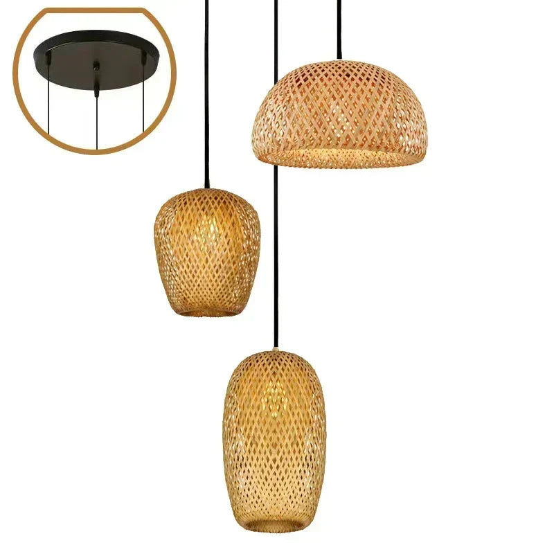 Suspension luminaire en osier artisanal style Bali 7 Mon Luminaire™