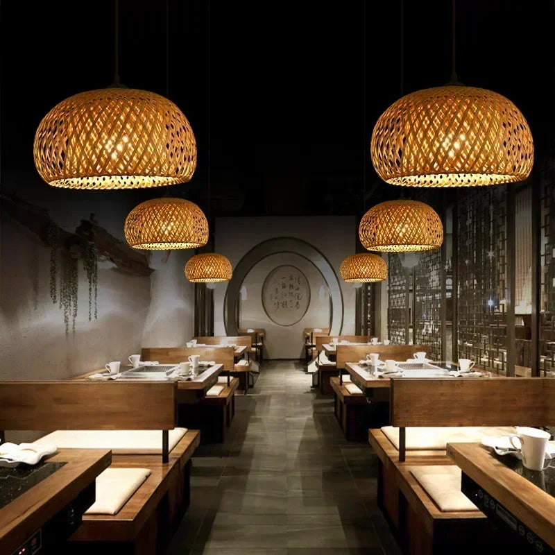 Suspension luminaire en osier artisanal style Bali Mon Luminaire™