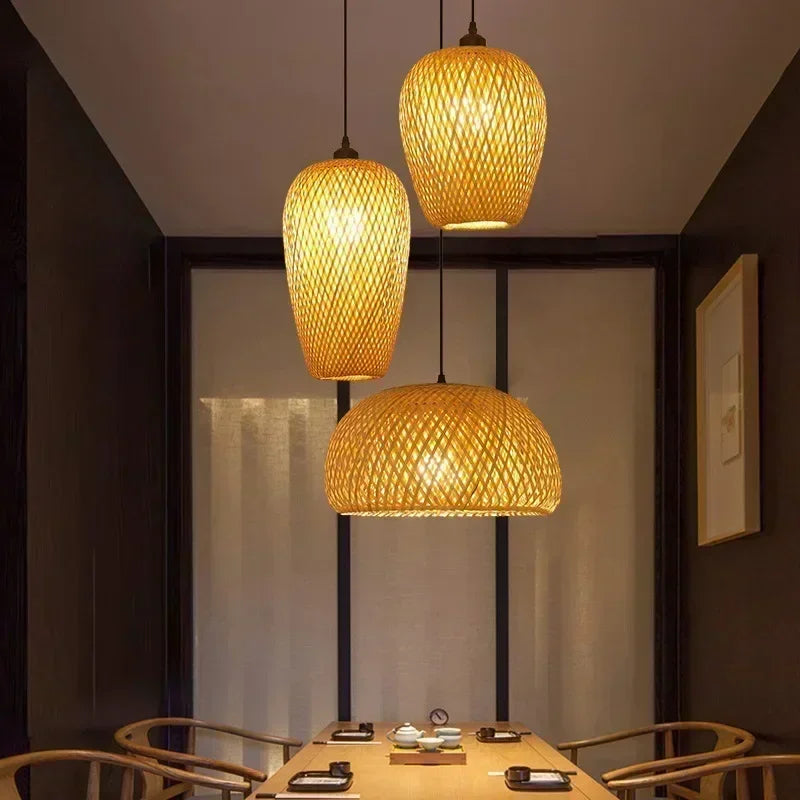 Suspension luminaire en osier artisanal style Bali Mon Luminaire™