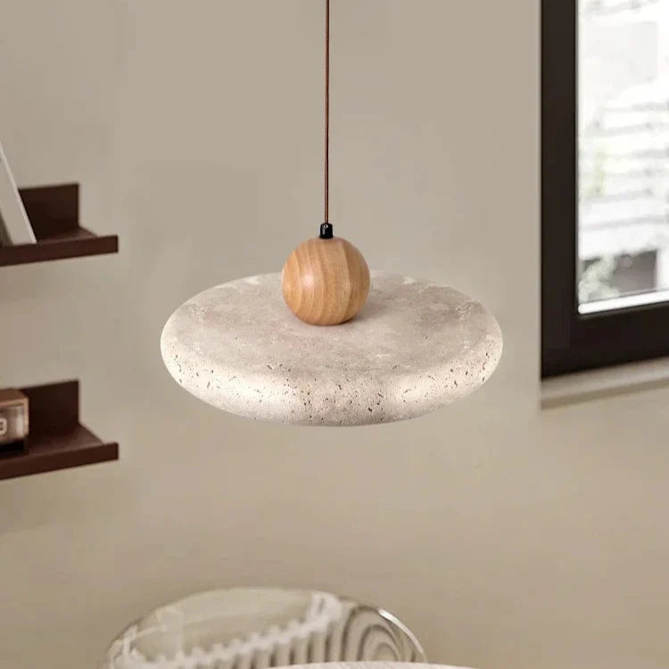 Suspension luminaire en pierre naturelle de travertin Mon Luminaire™