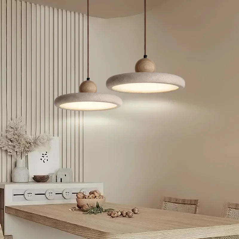 Suspension luminaire en pierre naturelle de travertin Mon Luminaire™