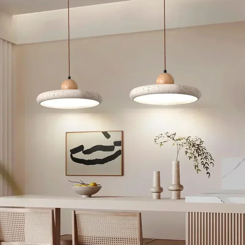 Suspension luminaire en pierre naturelle de travertin Mon Luminaire™