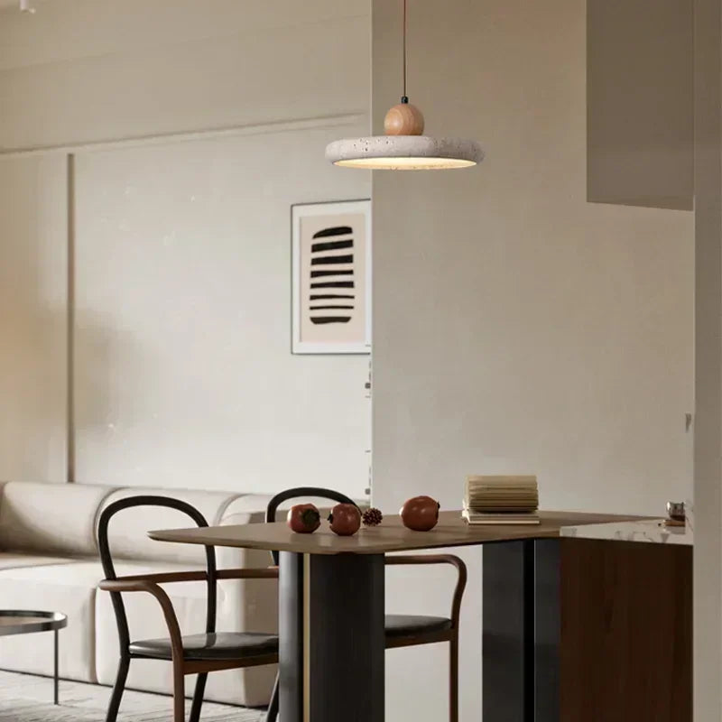 Suspension luminaire en pierre naturelle de travertin Mon Luminaire™