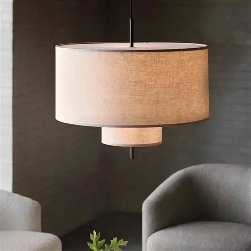 Suspension luminaire en tissu Wabi-sabi design chinois Mon Luminaire™