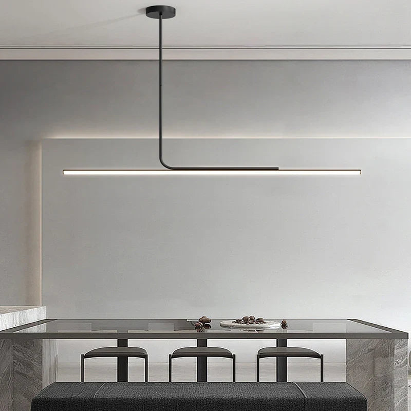 Suspension luminaire minimaliste moderne pour salon 100cm Noir / Blanc froid Mon Luminaire™