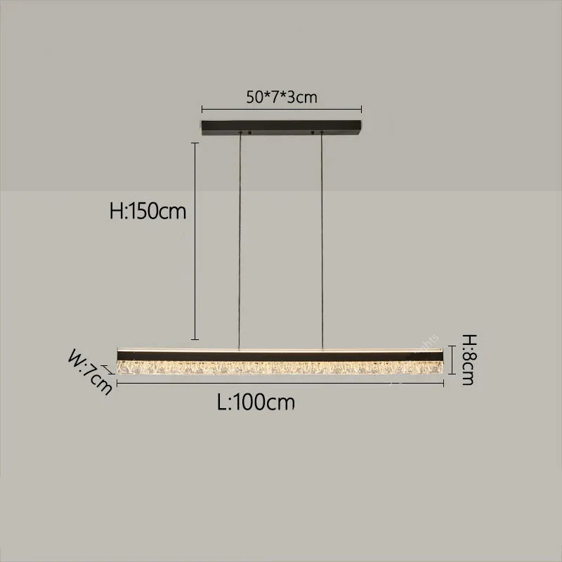 Suspension luminaire nordique LED texturé noir 100cm / Blanc chaud (3000K) Mon Luminaire™