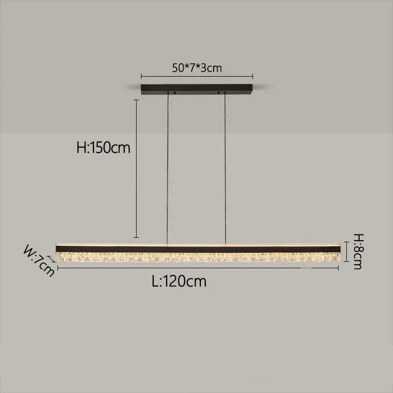 Suspension luminaire nordique LED texturé noir 120cm / Blanc chaud (3000K) Mon Luminaire™