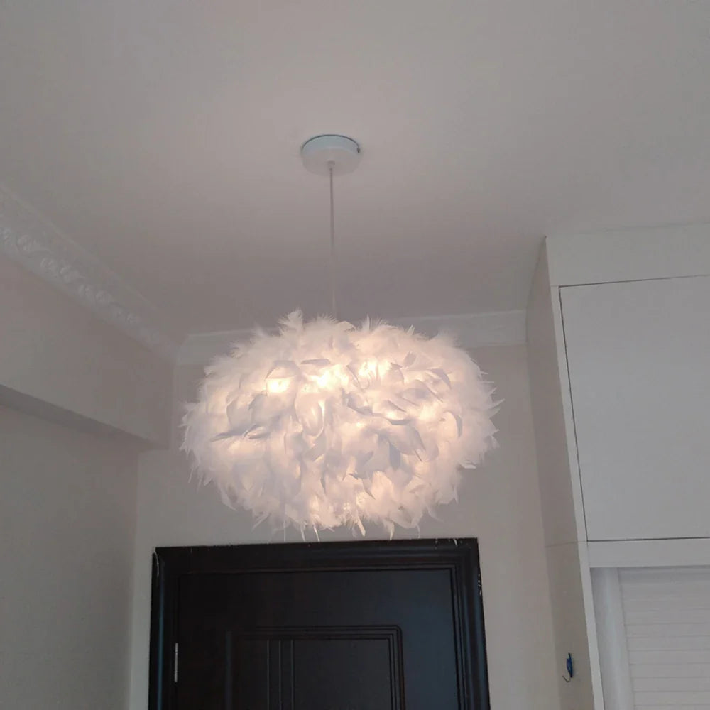 Suspension luminaire plume moderne LED Blanc Mon Luminaire™