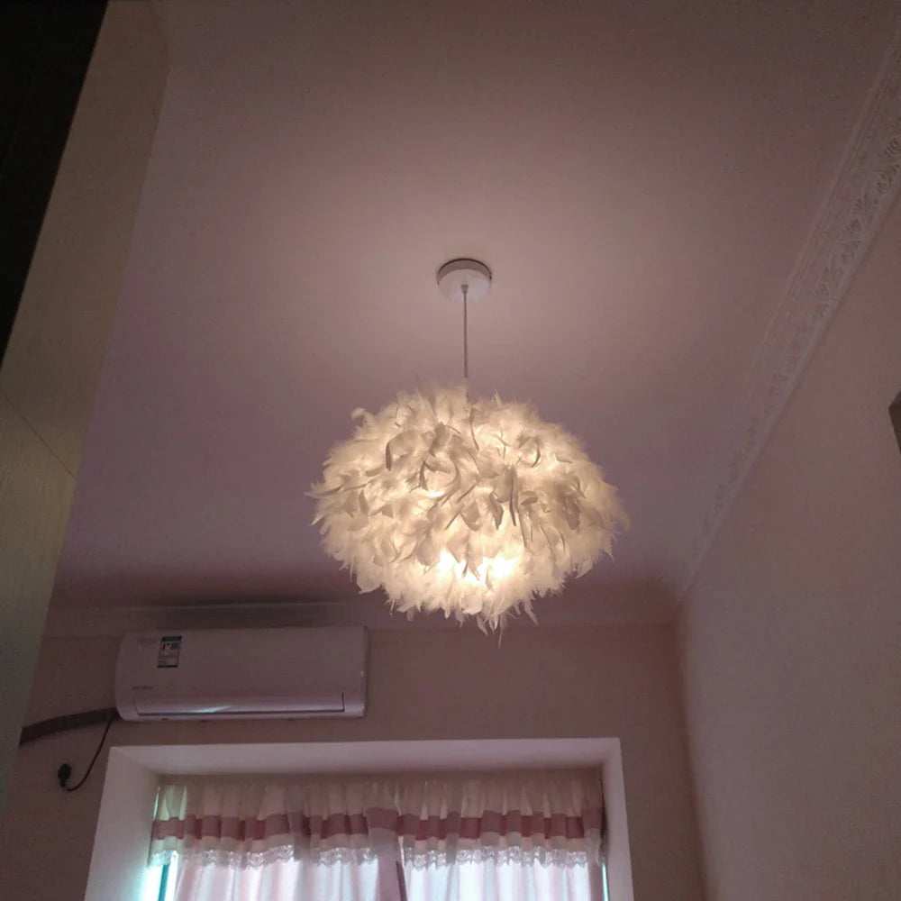 Suspension luminaire plume moderne LED Blanc Mon Luminaire™