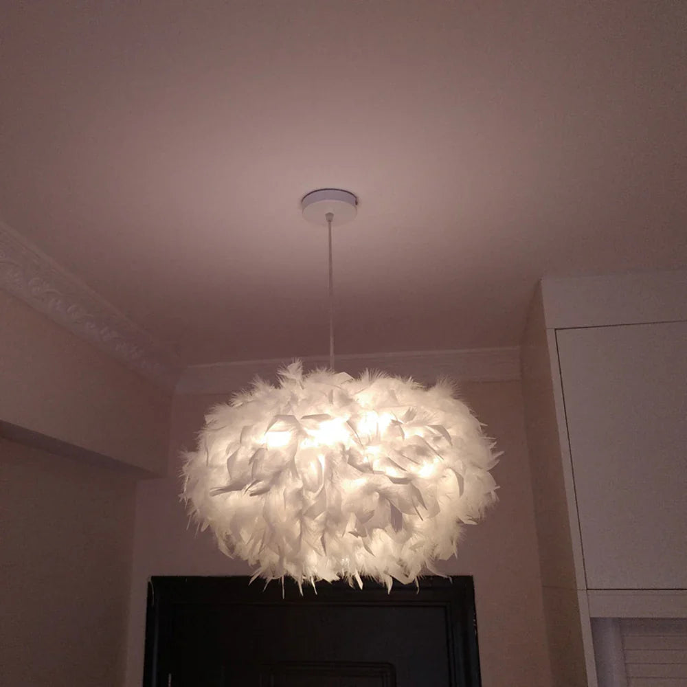 Suspension luminaire plume moderne LED Blanc Mon Luminaire™