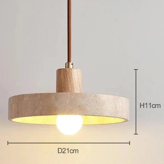 Suspension luminaire style pierre bois clair moderne Blanc chaud (3000K) Mon Luminaire™
