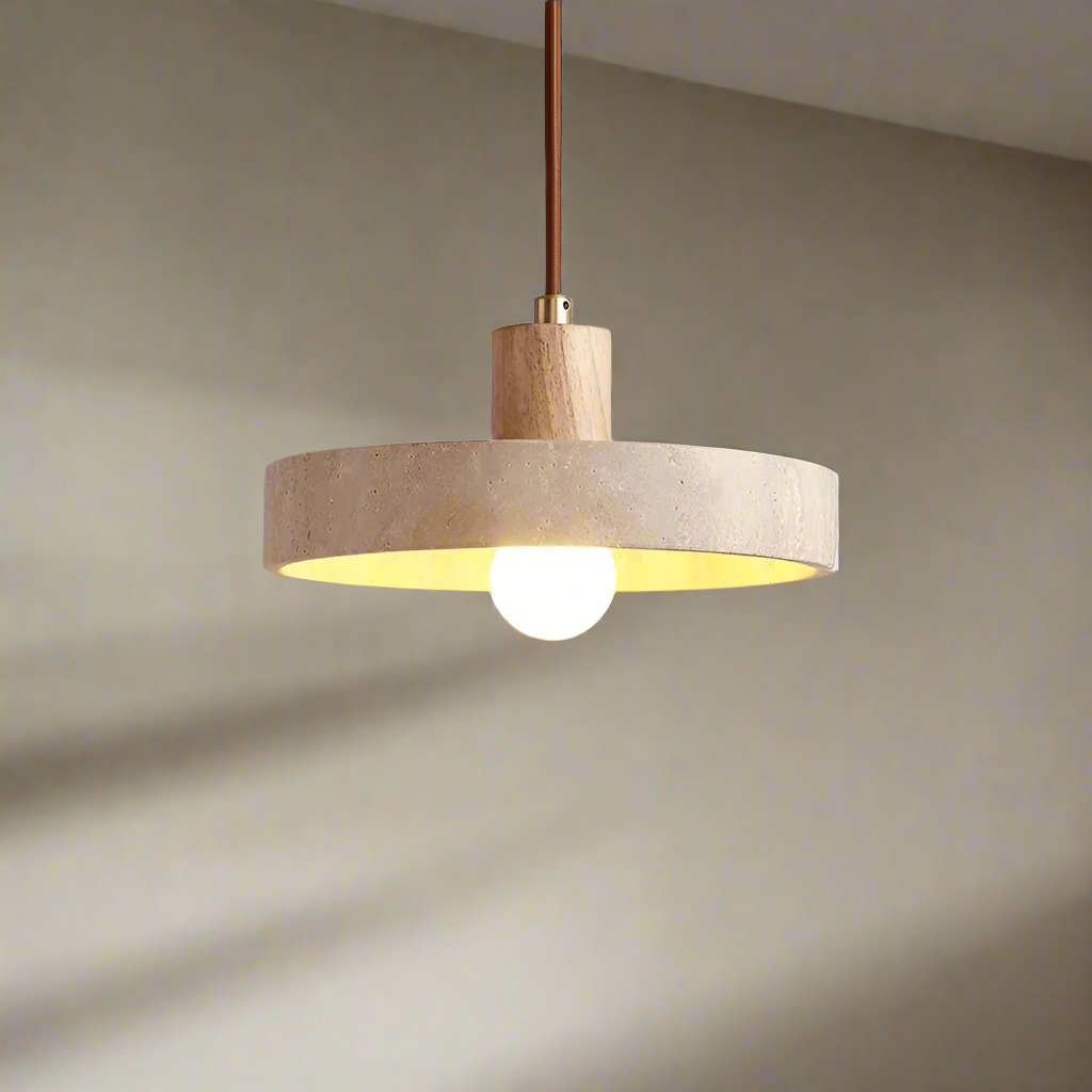 Suspension luminaire style pierre bois clair moderne Mon Luminaire™