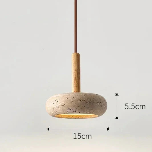 Suspension luminaire style pierre bois moderne Blanc froid (6000K) Mon Luminaire™