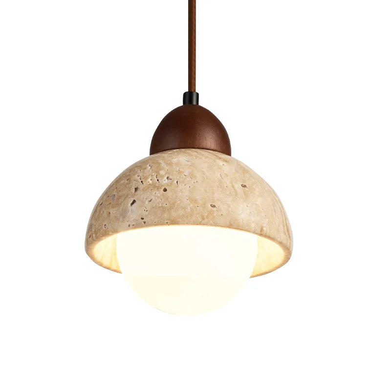 Suspension luminaire style pierre bois moderne Mon Luminaire™