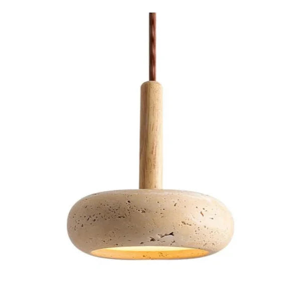 Suspension luminaire style pierre bois moderne Mon Luminaire™