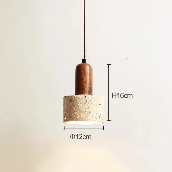Suspension luminaire style pierre bois moderne torche Blanc froid (6000K) Mon Luminaire™