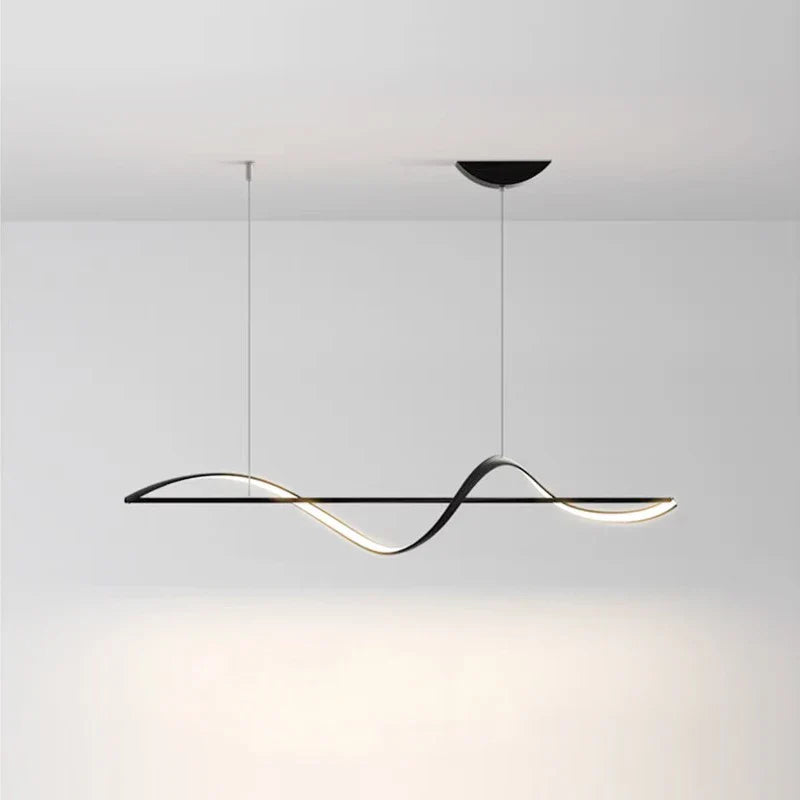 Suspension moderne design spirale noir LED Maison de la Lumière