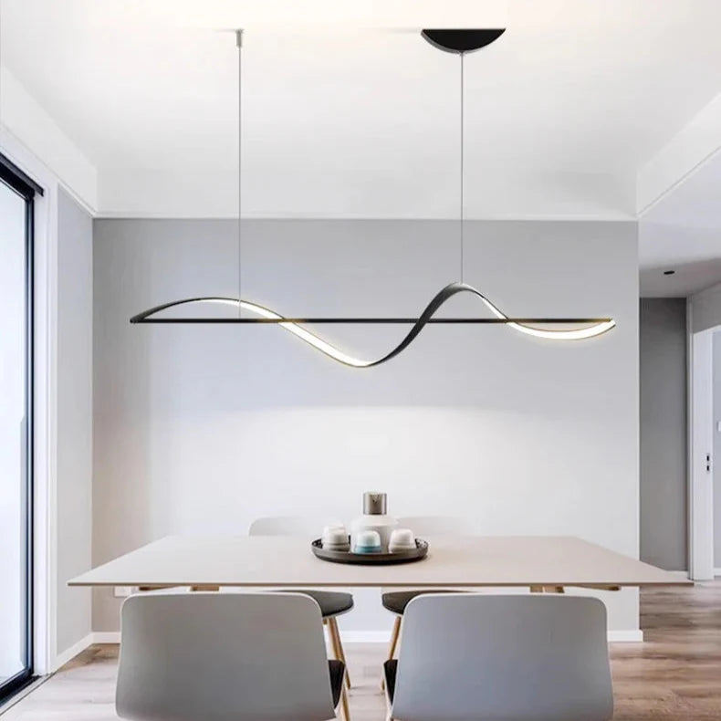 Suspension moderne design spirale noir LED Maison de la Lumière