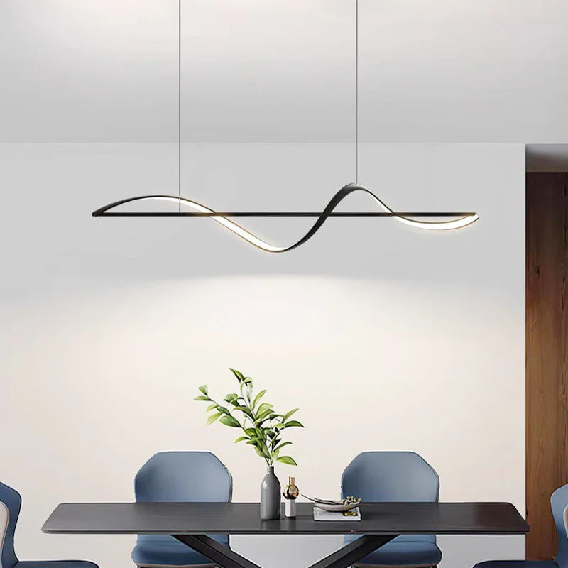 Suspension moderne design spirale noir LED Maison de la Lumière