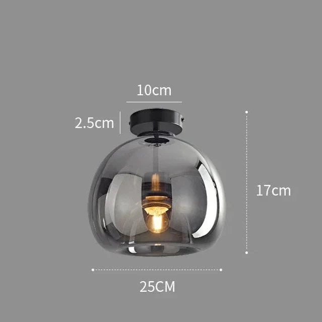 Suspension moderne en verre cognac lampe LED A-Noir / Blanc neutre (4000K) Mon Luminaire™