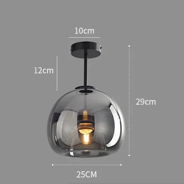 Suspension moderne en verre cognac lampe LED B-Noir / Blanc neutre (4000K) Mon Luminaire™