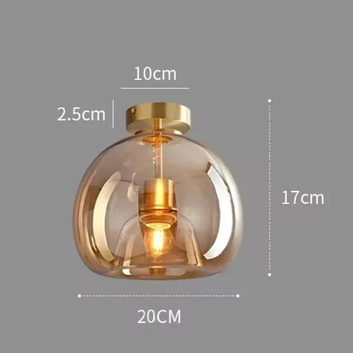Suspension moderne en verre cognac lampe LED D-Doré / Blanc neutre (4000K) Mon Luminaire™