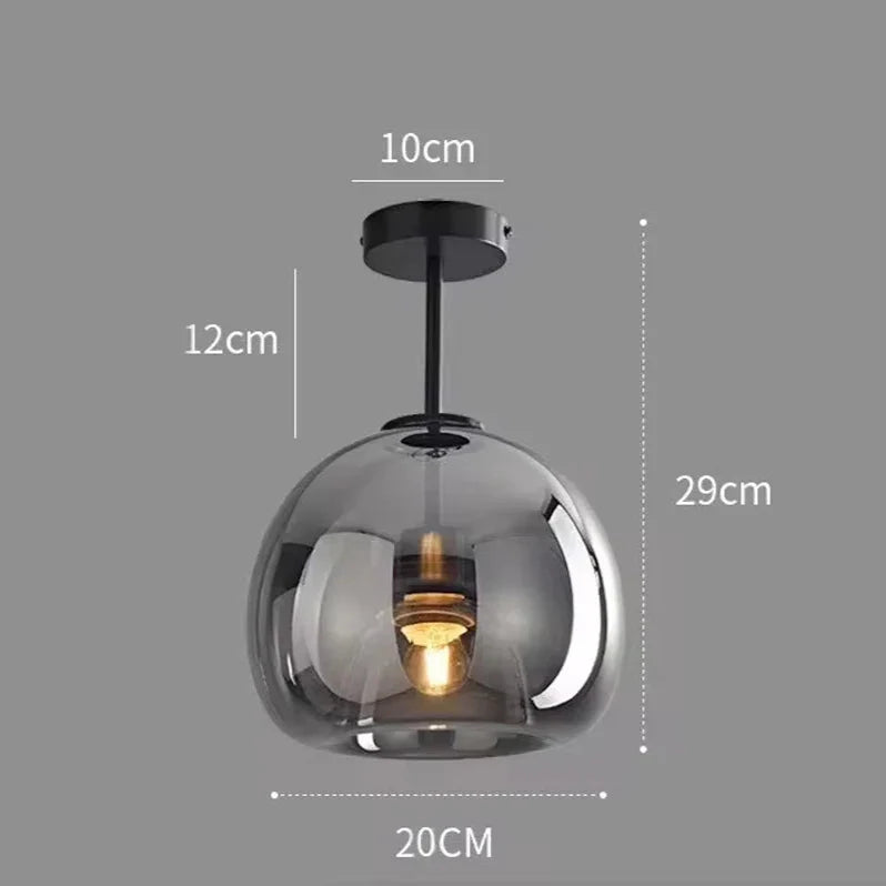 Suspension moderne en verre cognac lampe LED D-Noir / Blanc neutre (4000K) Mon Luminaire™
