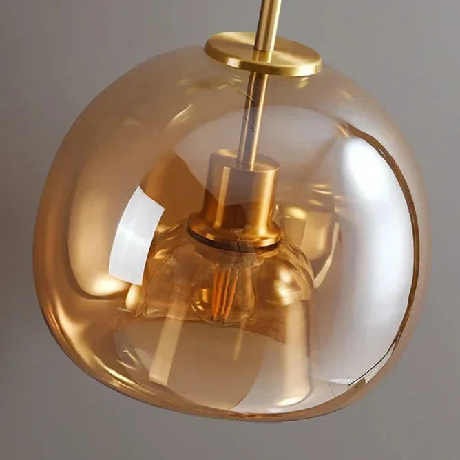 Suspension moderne en verre cognac lampe LED Mon Luminaire™