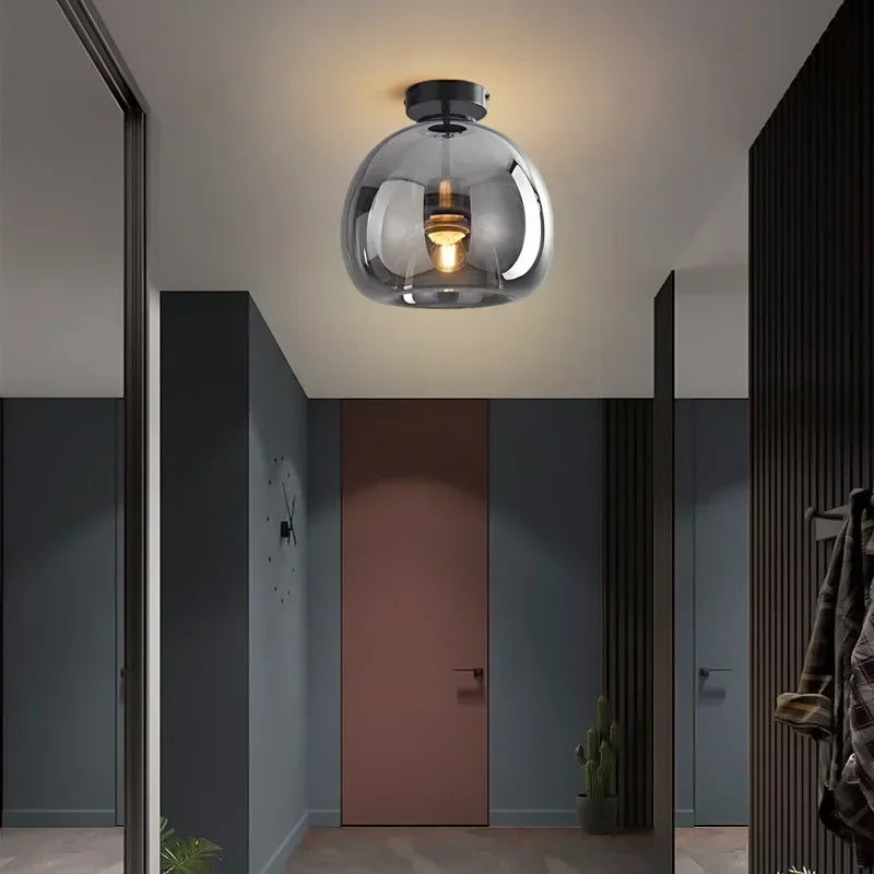 Suspension moderne en verre cognac lampe LED Mon Luminaire™